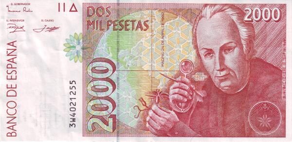 SpainPick16419922000Pesetas138x68A